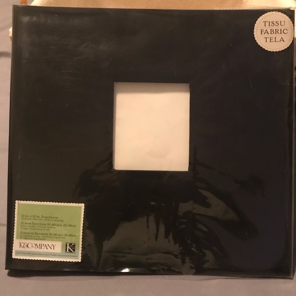 NWT-K AND Company 12 x 12 Black Fabric Scrapbook Photo Album